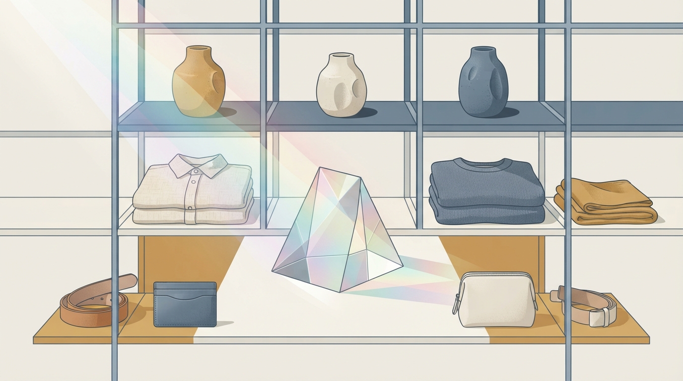 Structured schema markup organizing boutique products for machine readability and generative search discovery.